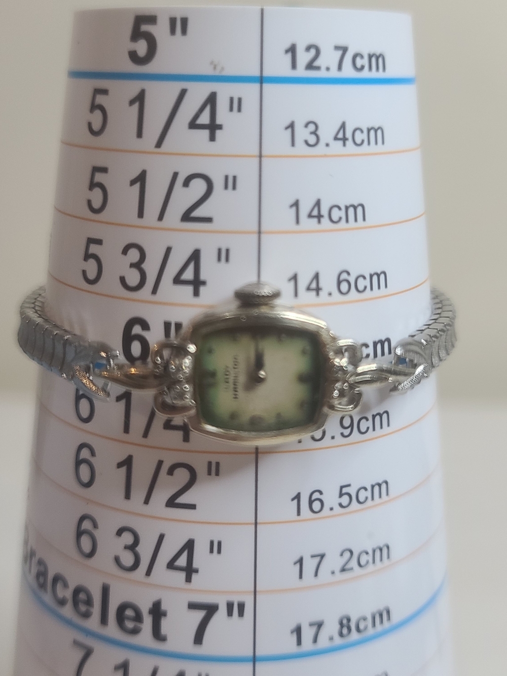 14k Solid Yellow Gold Vintage Lady Hamilton & Diamonds Wind Up Wristwatch - Picture 12 of 17